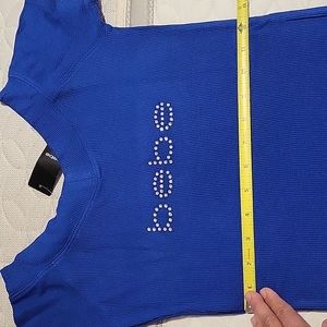 Bebe Rhinestone top in color blue